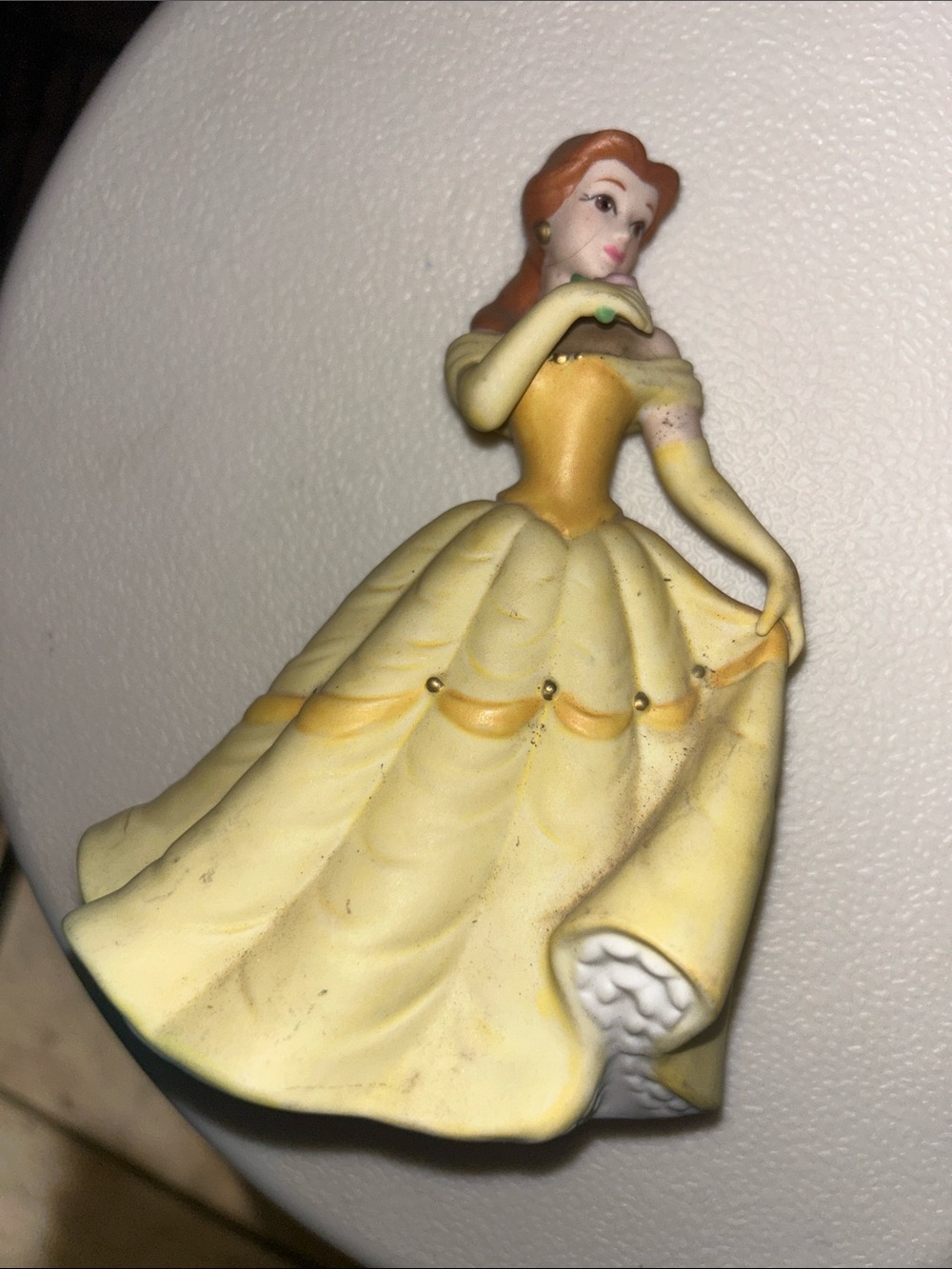 Vintage Disney Belle Ceramic Figurine with Yellow Trim collectible